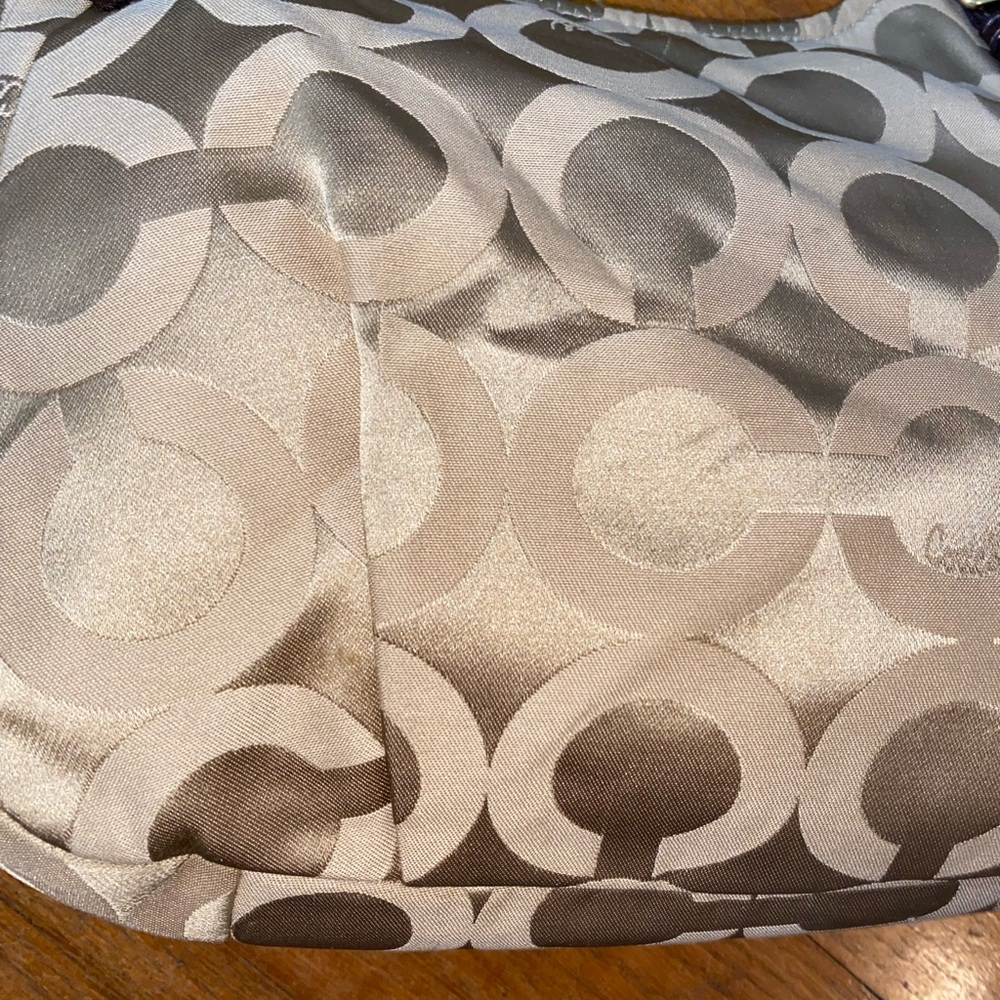 Tan Coach “C” pattern Purse - Picture 12 of 12